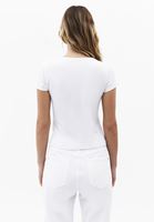 Bayan Beyaz Modal Sıfır Yaka Tişört