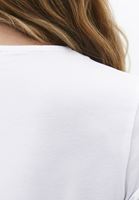 Bayan Beyaz Modal Sıfır Yaka Tişört