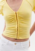 Modal Büzgülü Bluz ve Wide-Leg Pantolon Kombini