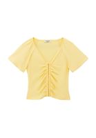 Modal Büzgülü Bluz ve Wide-Leg Pantolon Kombini