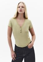 Bayan Yeşil Modal V Yaka Tişört