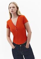 Bayan Turuncu Modal V Yaka Tişört