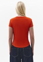 Bayan Turuncu Modal V Yaka Tişört