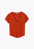 Bayan Turuncu Modal V Yaka Tişört