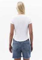 Bayan Beyaz Modal V Yaka Tişört