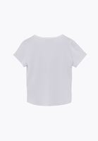 Bayan Beyaz Modal V Yaka Tişört