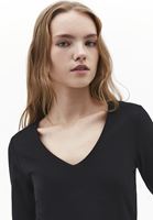 Bayan Siyah Modal V Yaka Tişört