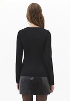 Bayan Siyah Modal V Yaka Tişört