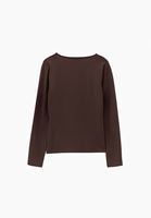 Bayan Kahverengi Modal V Yaka Tişört