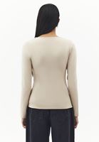 Bayan Bej Modal V Yaka Tişört