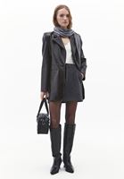 Bayan Krem Modal V Yaka Tişört