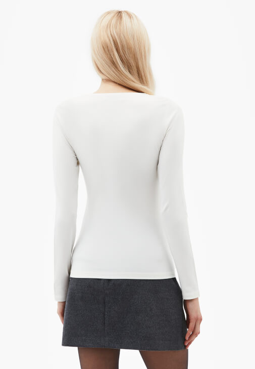 Modal V Yaka Tişört - Görsel 4