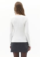 Bayan Krem Modal V Yaka Tişört