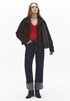 Bayan Kırmızı Modal V Yaka Tişört