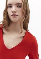 Bayan Kırmızı Modal V Yaka Tişört