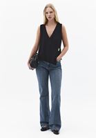 Bayan Siyah Modal Aksesuar Detaylı Bluz