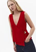 Bayan Kırmızı Modal Aksesuar Detaylı Bluz