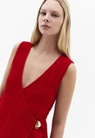 Bayan Kırmızı Modal Aksesuar Detaylı Bluz