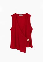 Bayan Kırmızı Modal Aksesuar Detaylı Bluz