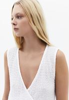 Bayan Beyaz Modal Aksesuar Detaylı Bluz