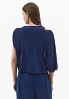 Bayan Lacivert Atlet Detaylı Balon Tişört