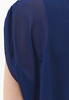 Bayan Lacivert Atlet Detaylı Balon Tişört