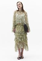 Bayan Çok Renkli Fırfır Detaylı Tül Etek