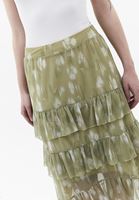 Bayan Çok Renkli Fırfır Detaylı Tül Etek