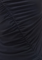 Bayan Siyah Büzgü Detaylı Uzun Elbise