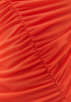 Bayan Turuncu Büzgü Detaylı Uzun Elbise