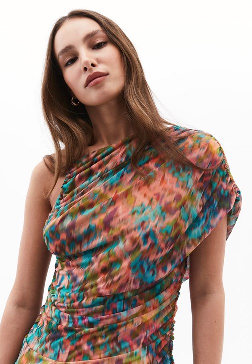 Midi Elbise ve Bantlı Terlik Kombini