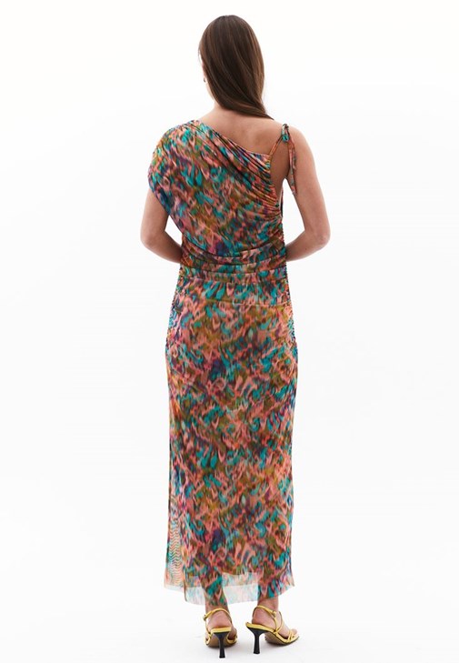 Midi Elbise ve Bantlı Terlik Kombini