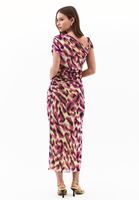 Bayan Çok Renkli Büzgü Detaylı Midi Elbise