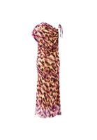 Bayan Çok Renkli Büzgü Detaylı Midi Elbise