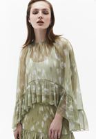 Bayan Çok Renkli Fırfır Detaylı Tül Pelerin