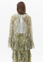 Bayan Çok Renkli Fırfır Detaylı Tül Pelerin