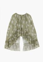 Bayan Çok Renkli Fırfır Detaylı Tül Pelerin