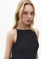 Bayan Siyah Dantelli Uzun Elbise