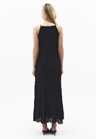 Bayan Siyah Dantelli Uzun Elbise