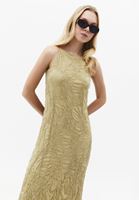 Bayan Yeşil Dantelli Uzun Elbise