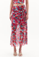 Büzgülü Etek ve Crop Tişört Kombini