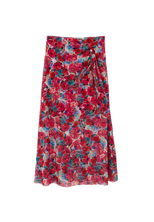 Büzgülü Etek ve Crop Tişört Kombini