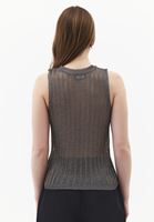 Bayan Gri Sıfır Yaka Ajurlu Atlet