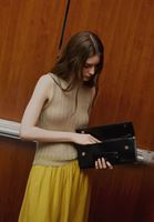 Bayan Bej Sıfır Yaka Ajurlu Atlet