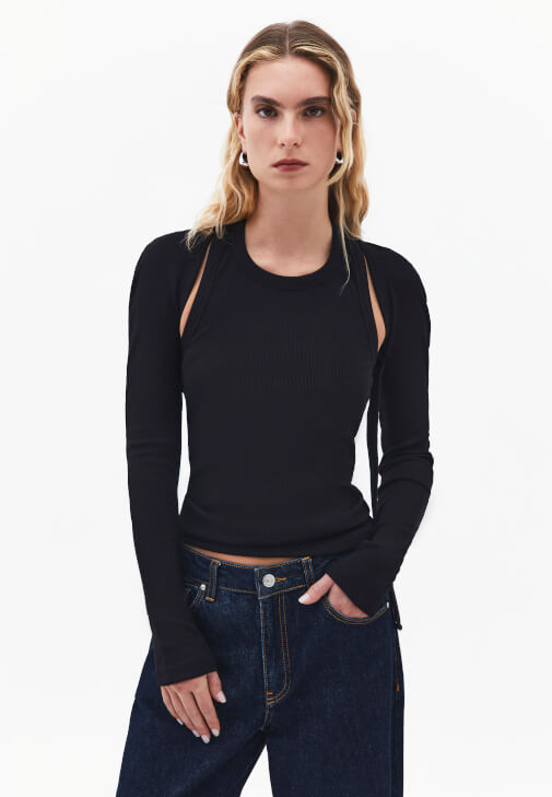 Siyah Modal İkili Bluz