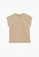 Bayan Bej Modal Sıfır Yaka Tişört