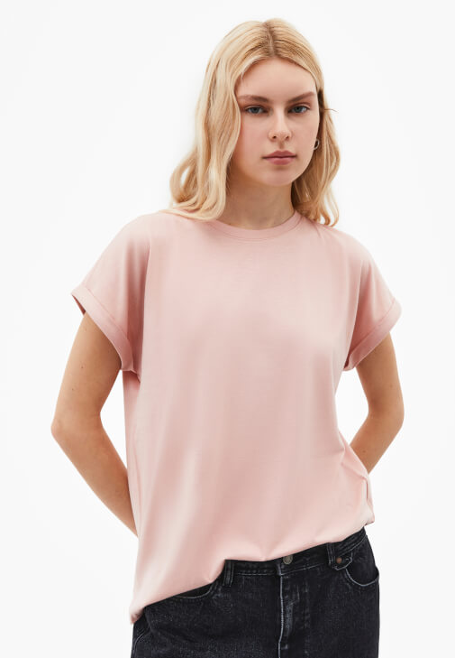 Pembe Modal Sıfır Yaka Tişört