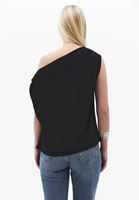 Bayan Siyah Modal Asimetrik Tişört