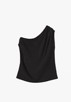 Bayan Siyah Modal Asimetrik Tişört