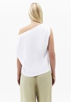Bayan Beyaz Modal Asimetrik Tişört